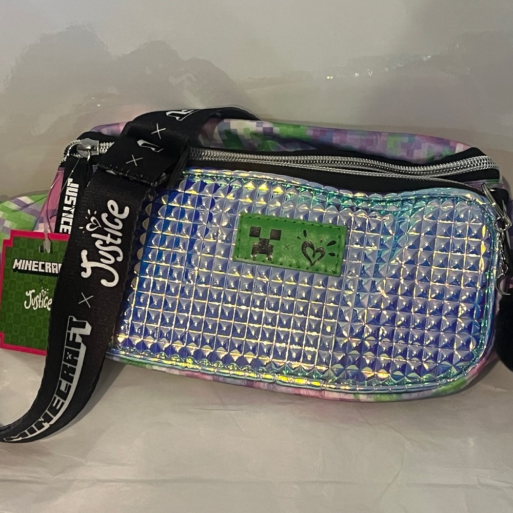 Justice Silver Holographic Sling bag